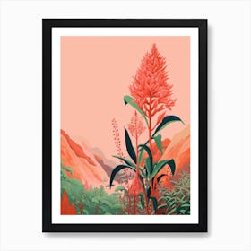 Boho Wildflower Painting Goats Beard 3 Art Print