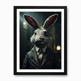 Rabbit In A Suit Art Print