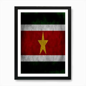 Suriname Flag Texture Art Print