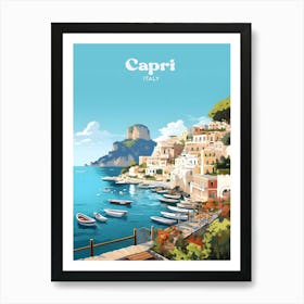 Capri Italy Vacation Modern Travel Art Art Print