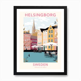 Helsingborg, Sweden, Flat Pastels Tones Illustration 2 Poster Art Print