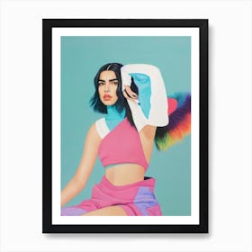 Dua Lipa Colourful Illustration Art Print