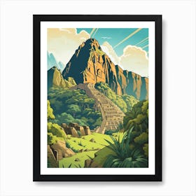 Machu Picchu Peru 2 Vintage Travel Illustration Art Print