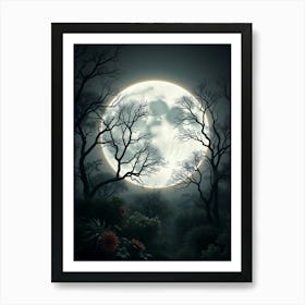 Full Moon In The Forest 13 Art Print