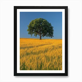 Lone Tree In A Wheat Field Poster