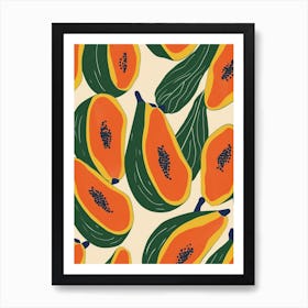 Papaya Pattern Illustration 5 Art Print