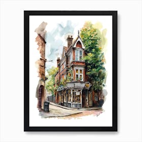 Richmond Upon Thames London Borough   Street Watercolour 3 Art Print