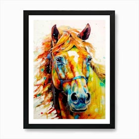 Colorful Horse Painting animal Art Print