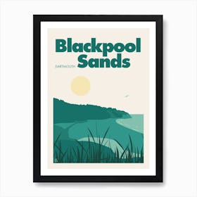 Blackpool Sands, Dartmouth (Green) Art Print
