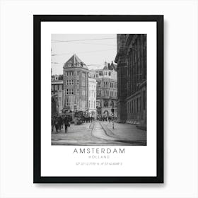 Amsterdam Black And White Coordinates Art Print