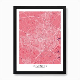 Coventry Pink Purple Map Art Print