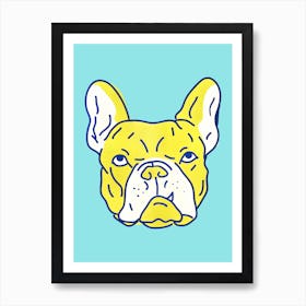 French Bulldog Yellow Art Print