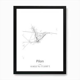 Pilon,Cuba Minimalist Map Art Print