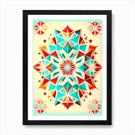 Symmetry, Snowflakes, Vintage Sketch 1 Art Print