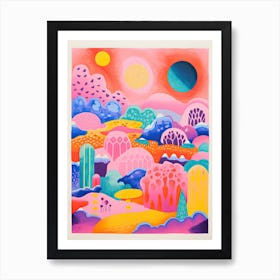 Abstract Landscape Risograph Style 1 Art Print