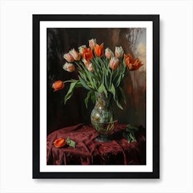 Baroque Floral Still Life Tulip 3 Art Print