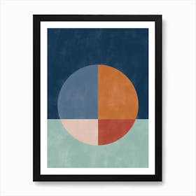 Circle in Blue and Orange No.1 Art Print