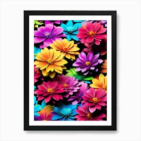 Colorful Flowers Wallpaper 5 Art Print