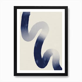 Navy Blue Brush Stroke Art Print