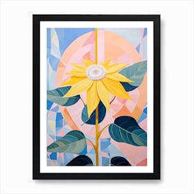 Sunflower 4 Hilma Af Klint Inspired Pastel Flower Painting Art Print