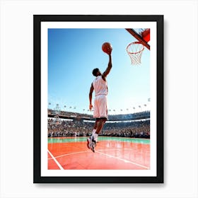 Ball Net Basketball Court Athlete Basketball Court Basket Sport Lay Goal Hoop African Ame (9) Art Print