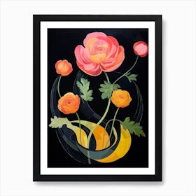 Ranunculus 1 Hilma Af Klint Inspired Flower Illustration Art Print