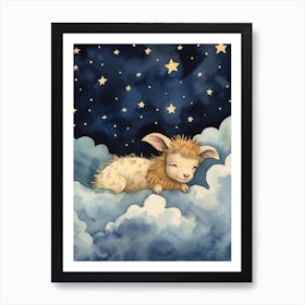 Baby Goat 2 Sleeping In The Clouds Art Print