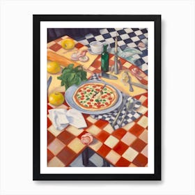 Pizza Quattro Formaggi Still Life Painting Póster