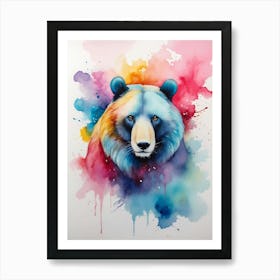 Colorful Bear Canvas Print Art Print