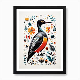 Scandinavian Bird Illustration Common Loon 2 Art Print