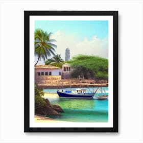 Lamu Island Kenya Soft Colours Tropical Destination Art Print