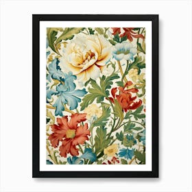 Floral Wallpaper 340 Art Print