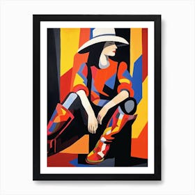 Collage Of Cowgirl Matisse Inspired 1 Art Print