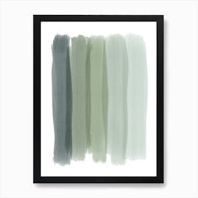 Green Strokes Art Print