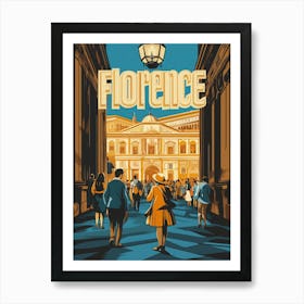 Aihrgdesign A Retro Travel Poster For Florence Featuring The 4 Art Print