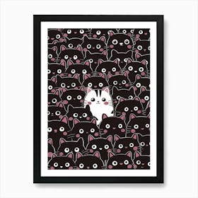 Kawaii Cats 3 Art Print