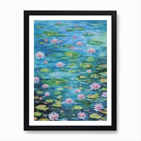 Water Lily Floral Print Bright Painting Flower Art Print