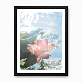 Lotus Flower In Water Art Print