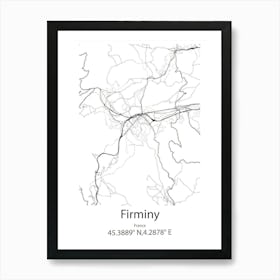 Firminy,France Minimalist Map Art Print