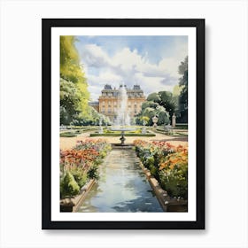 Versailles Gardens France Watercolour Painting 4  Art Print