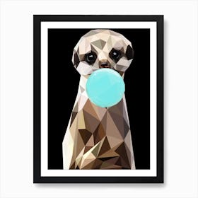 Meerkat Chewing Bubble Gum Art Print