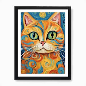 Orange Cat Painting Art Print