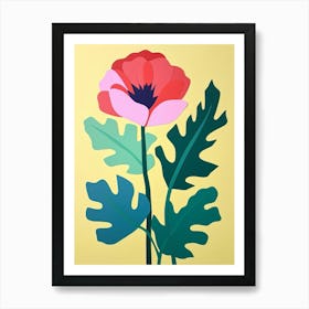 Cut Out Style Flower Art Poppy 4 Art Print
