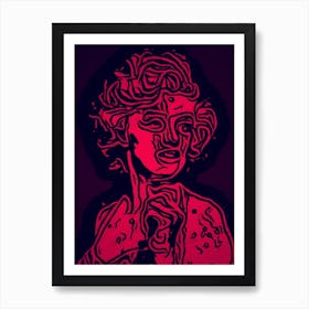 Marilyn Monroe in Red and Black Art Print