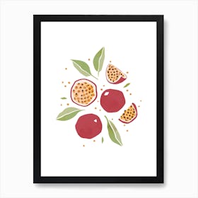 Passionfruit Fruit Colourful Food Kitchen Art Nursery Wall Art Print