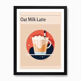 Oat Milk Latte Midcentury Modern Poster Art Print