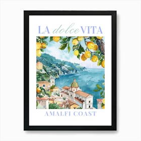 amalfi coast print 1 Art Print