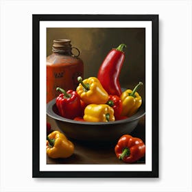 Peppers In A Bowl 1 Art Print
