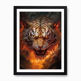 Tiger Art In Romanticism Style 1 Art Print