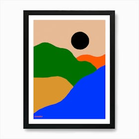 Mountain in blue 1 Art Print